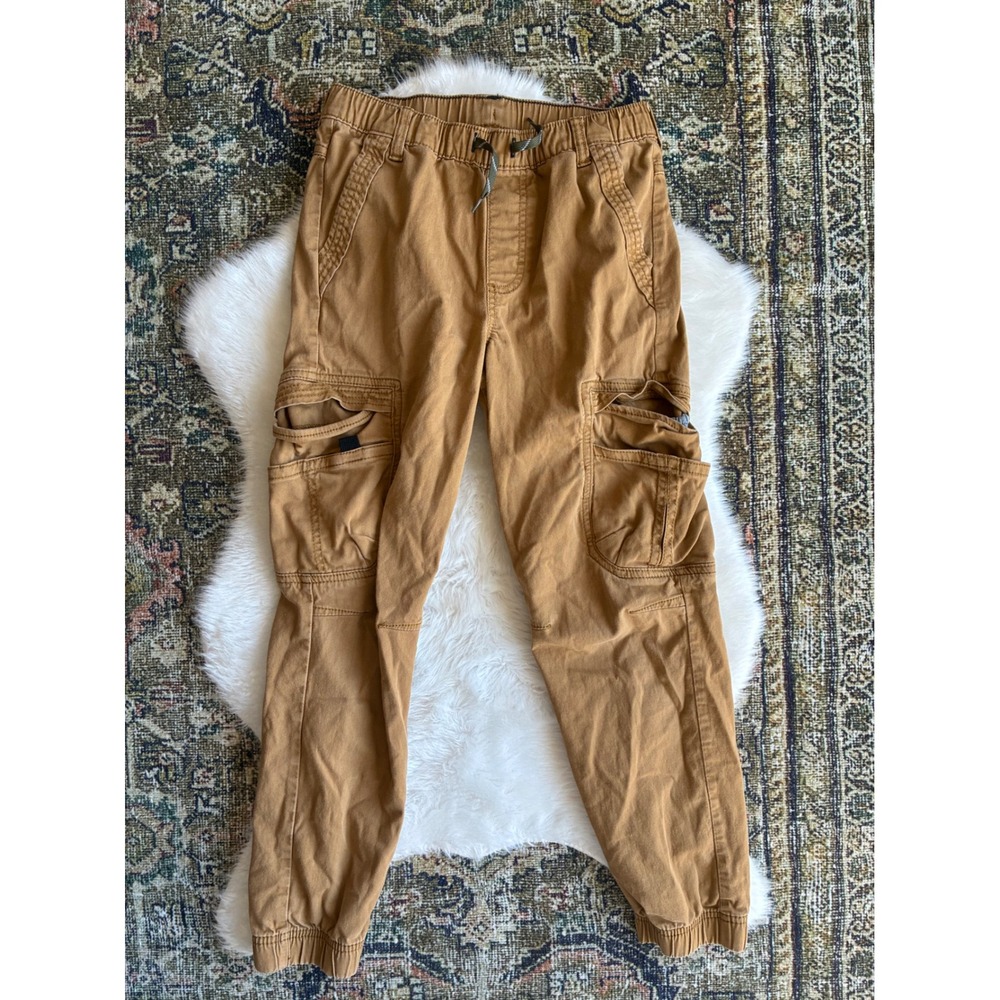 Wrangler Kids Boys Tan Cargo Jogger Pants Elastic Waist Drawstring Size‎ 14 Slim